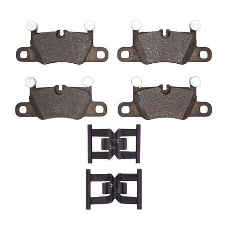 Dynamic Friction Co 5000 Advanced Brake Pads - Low Metallic and Hardware Kit, Long Pad Wear, Rear 1551-1925-01